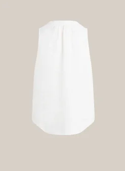 Mouwloze Blouse Met Gesmokte Schouder - Wit>Bella Dahl Cheap