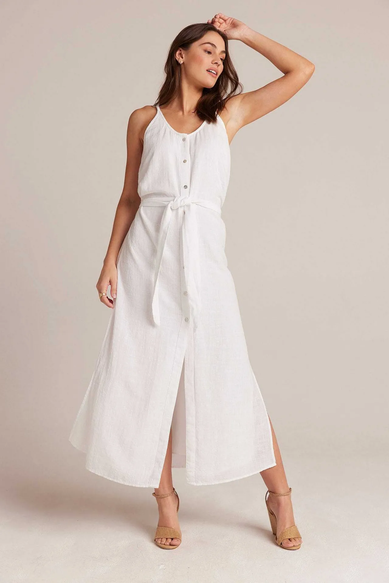 Mouwloze Jurk Met Knoopsluiting Aan De Voorkant, Wit>Bella Dahl Fashion