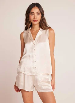 Mouwloze Kraag Met Inkeping En Knoopsluiting - Playa Sand><noscript><img width=