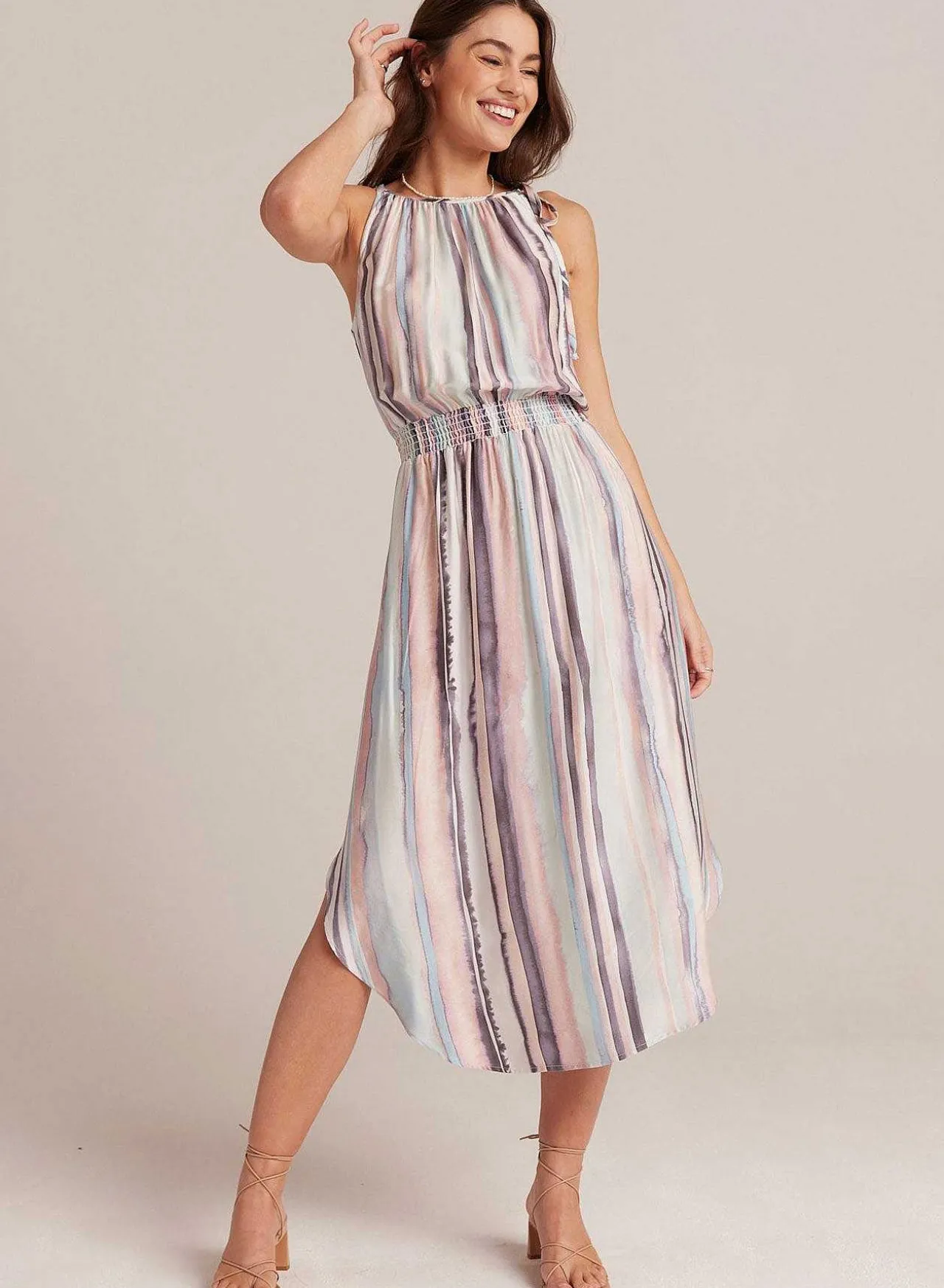 Mouwloze Midi-Jurk Met Gesmokte Taille En Kuststreepprint>Bella Dahl Best Sale