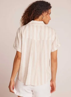 Overhemd Met Korte Mouwen En Manchetten - Playa Sand Stripe>Bella Dahl Discount