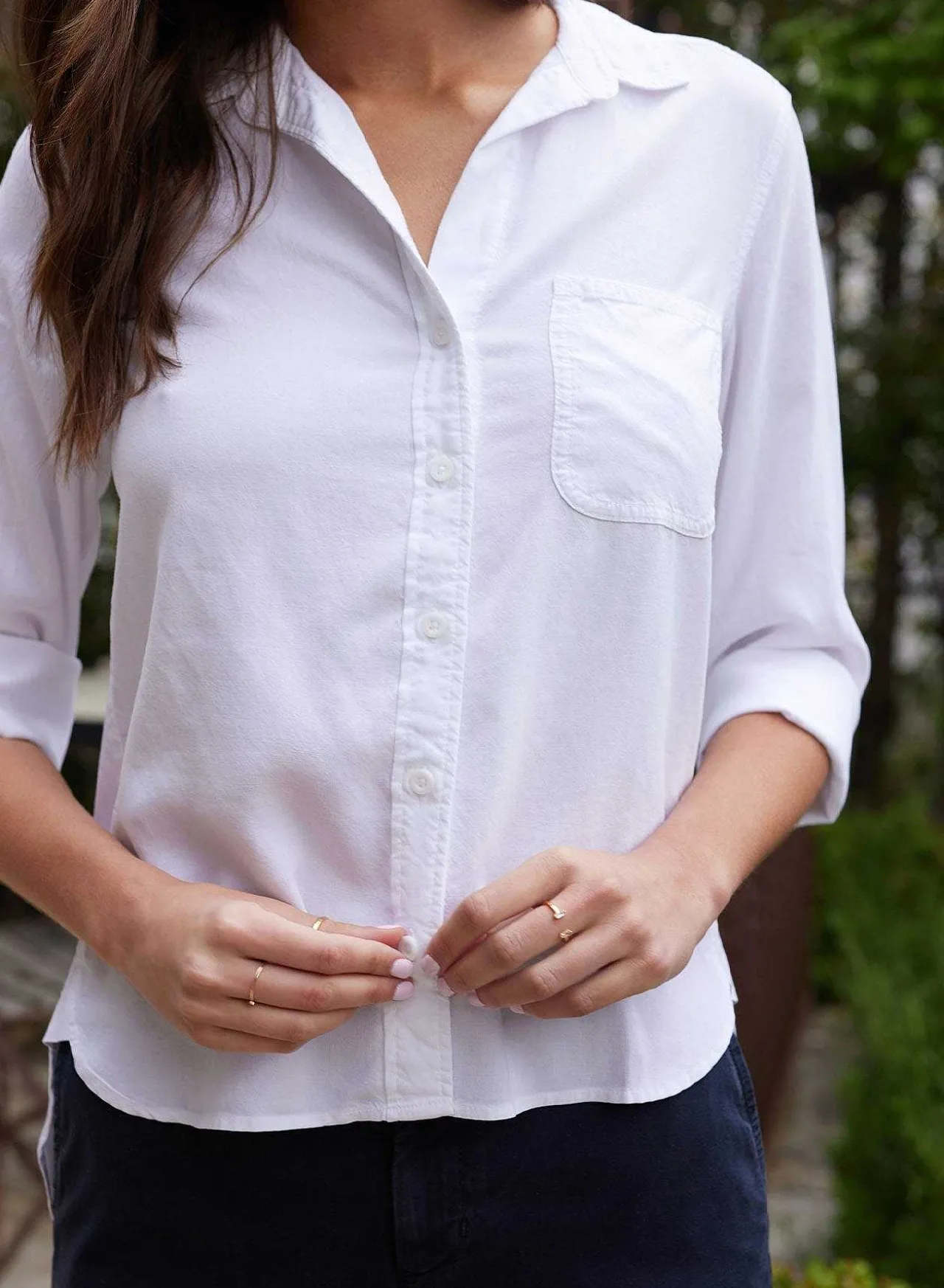 Overhemd Staart Button Down - Wit>Bella Dahl Best Sale