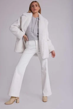 Oversized Teddyjas Met Inkepingskraag - Winterwit><noscript><img width=