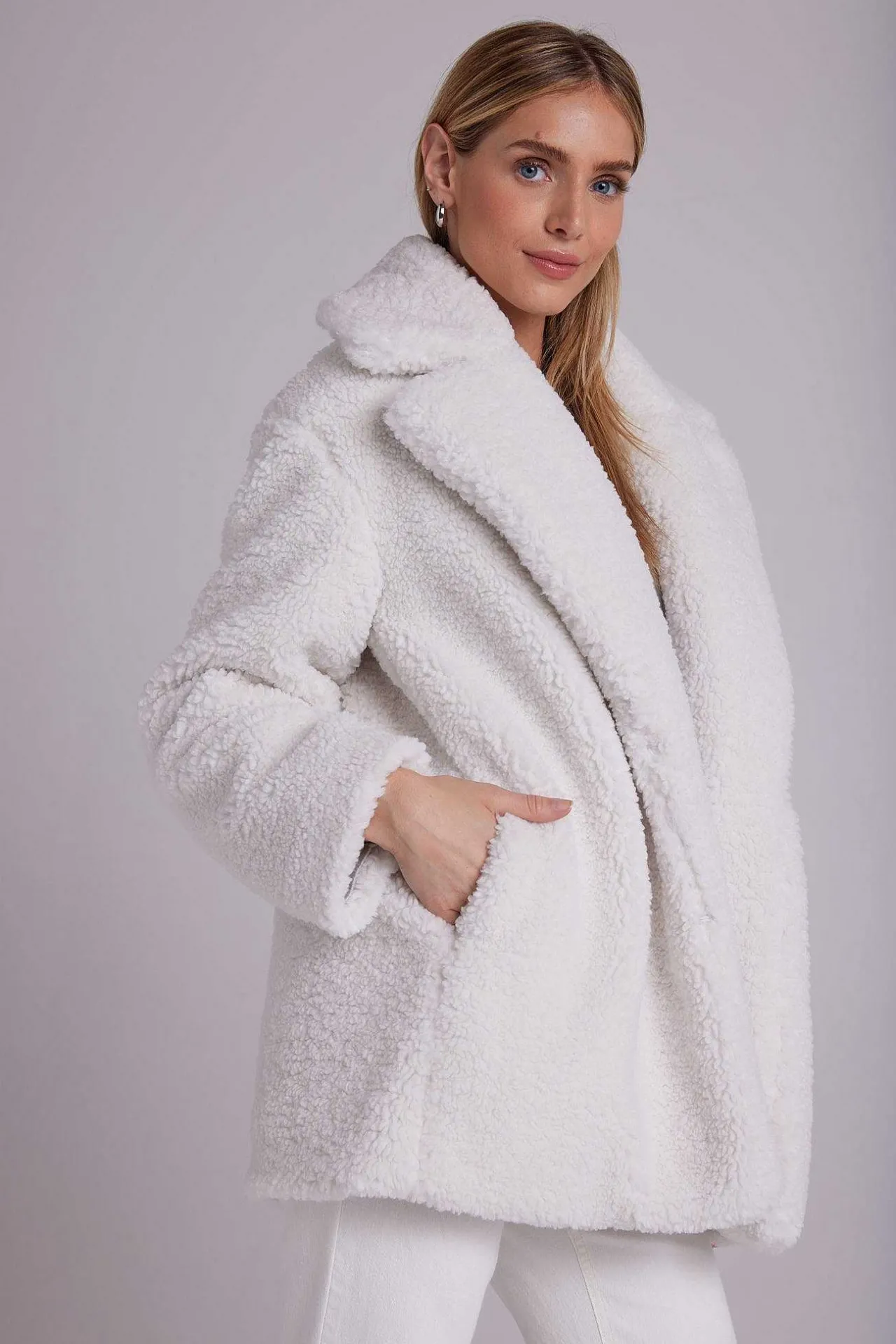 Oversized Teddyjas Met Inkepingskraag - Winterwit>Bella Dahl New