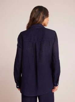 Oversized Zak Met Knoopsluiting - Tropic Navy>Bella Dahl Fashion