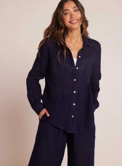 Oversized Zak Met Knoopsluiting - Tropic Navy><noscript><img width=