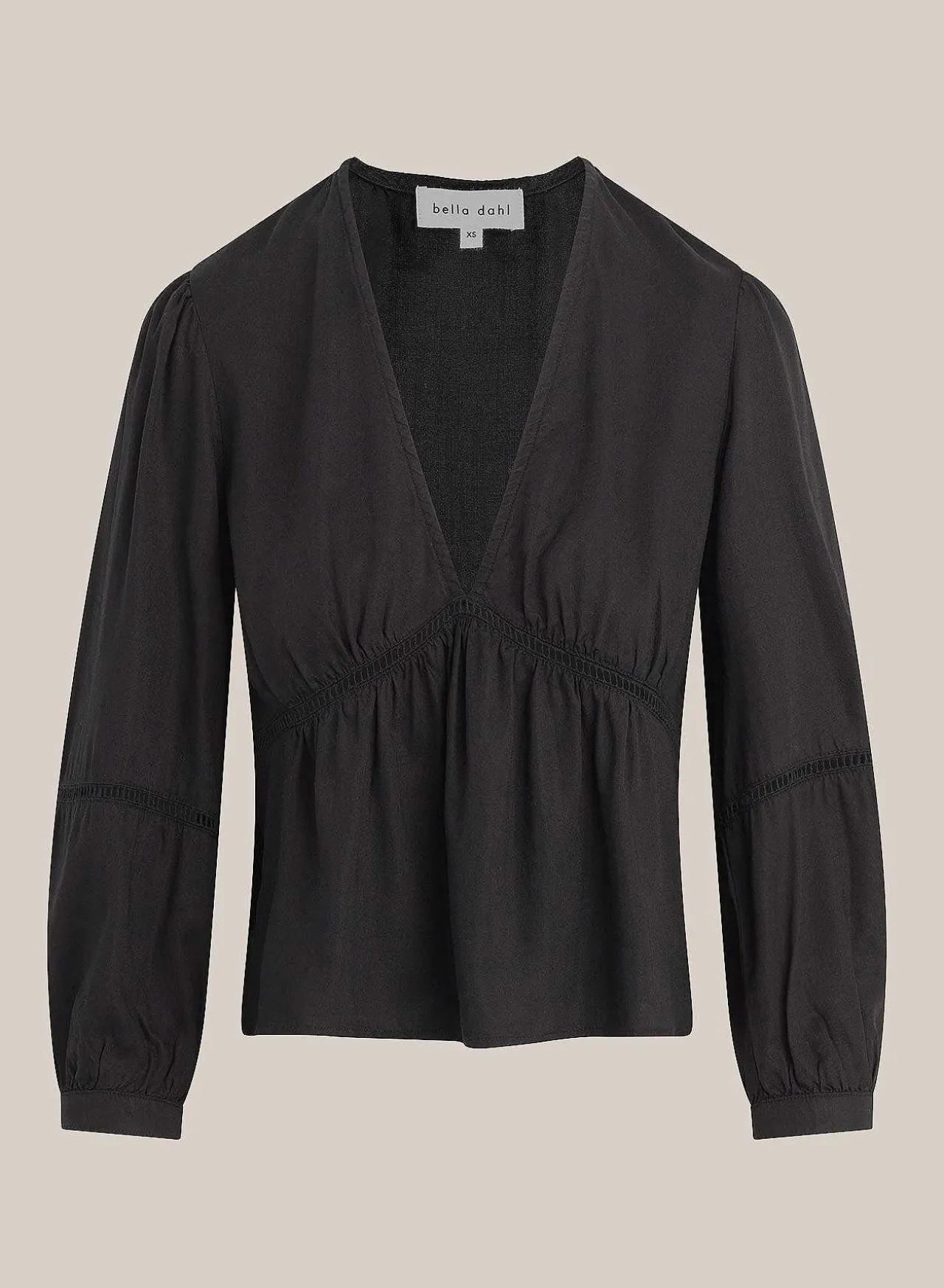 Peplumtop Met Ladderversiering - Zwart>Bella Dahl Fashion