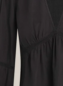 Peplumtop Met Ladderversiering - Zwart>Bella Dahl Fashion