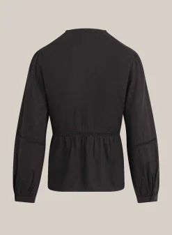 Peplumtop Met Ladderversiering - Zwart><noscript><img width=