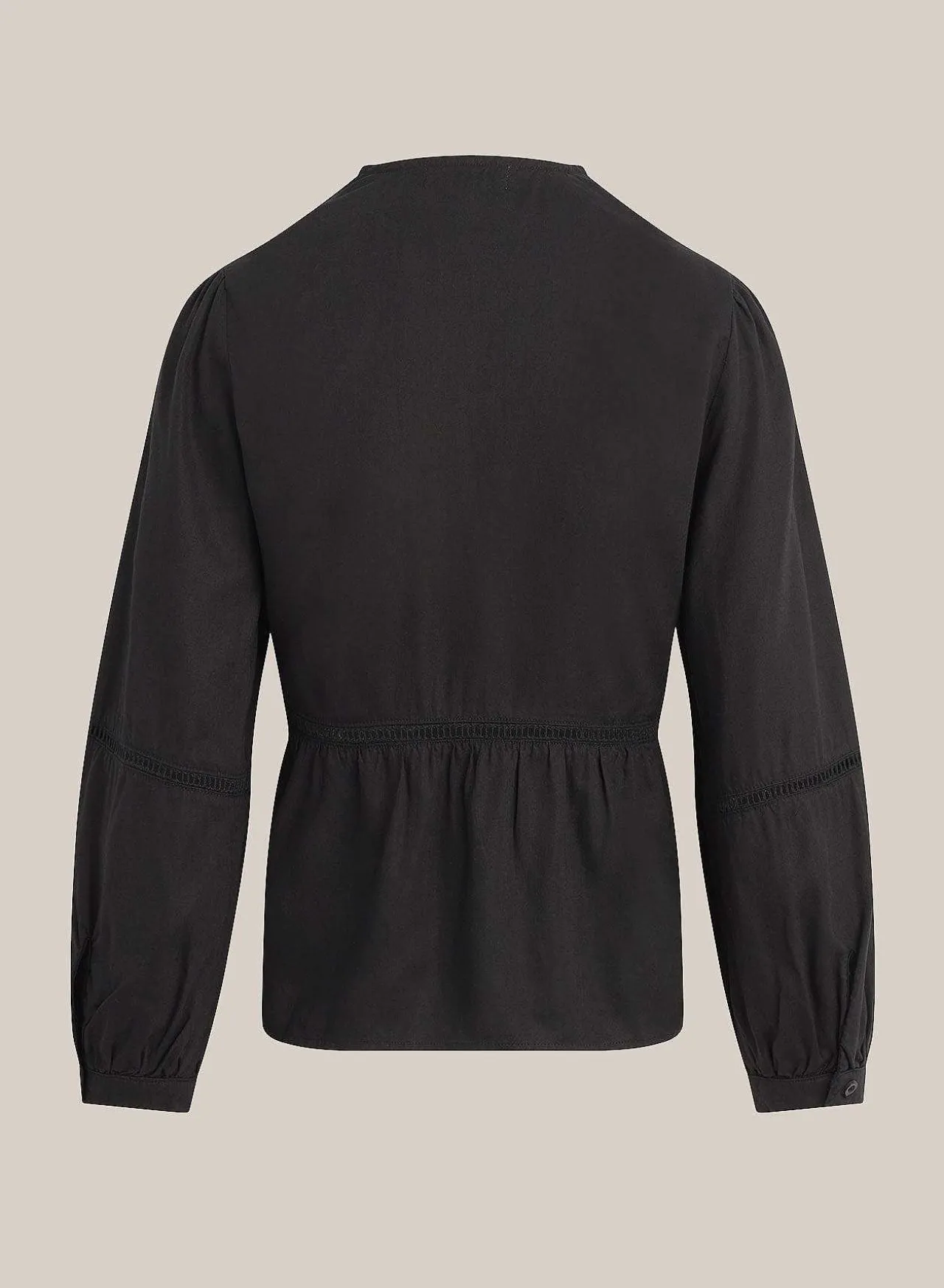 Peplumtop Met Ladderversiering - Zwart>Bella Dahl Fashion