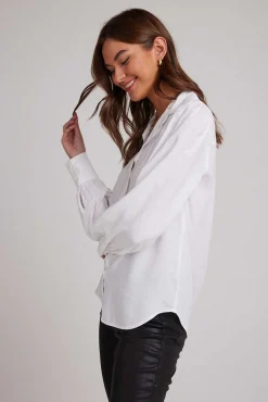 Pin-Geplooid Met Lange Mouwen, Button-Down - Wit><noscript><img width=