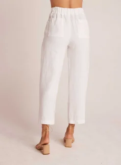 Relaxte Broek Met Plooien Aan De Voorkant - Wit><noscript><img width=