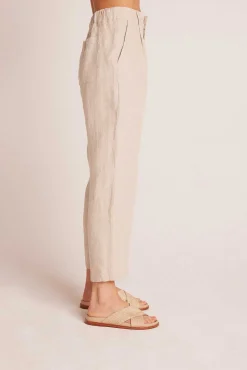 Relaxte Broek Met Plooien Aan De Voorkant - Linnen Zand>Bella Dahl New