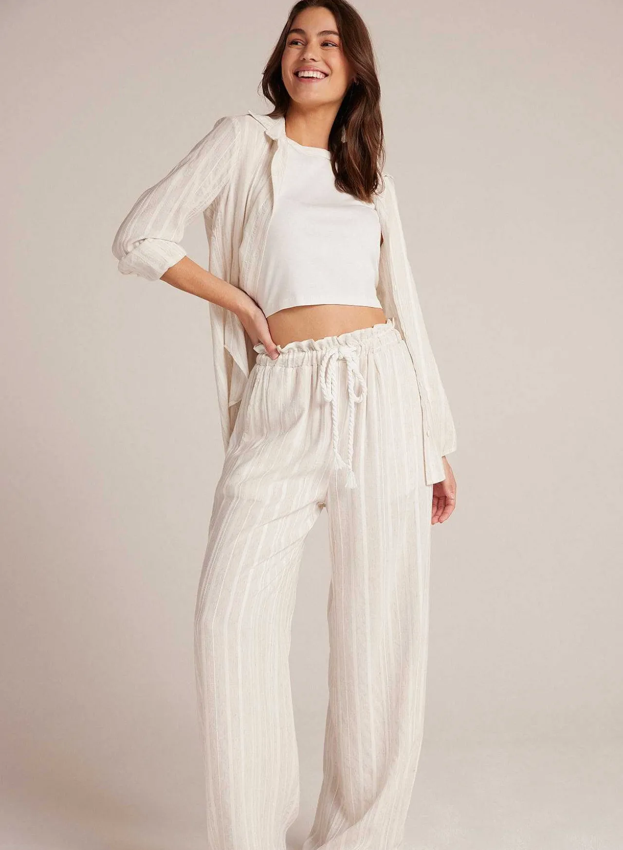 Ruche Taille Wijde Pijpen - Witte Zandstreep>Bella Dahl Hot