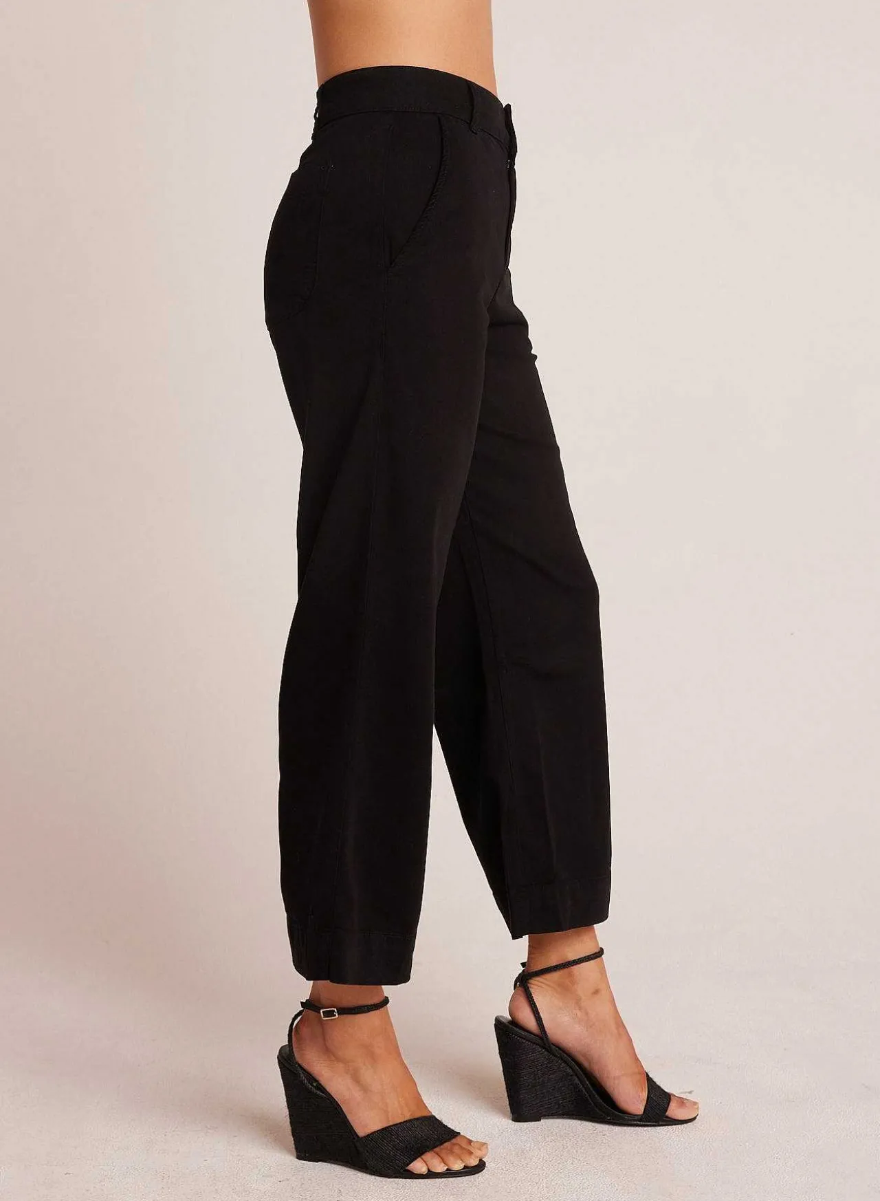 Saige Cropped Broek Met Wijde Pijpen - Zwart>Bella Dahl Outlet