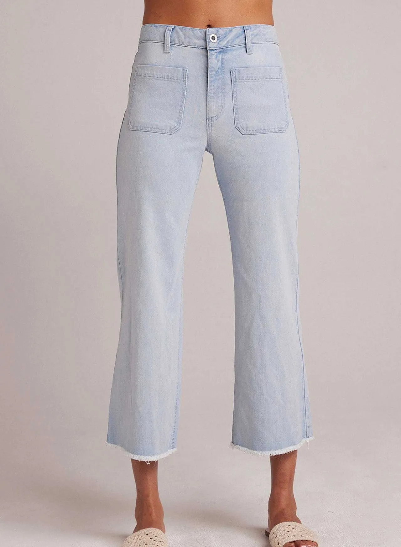 Sarah Frayed Zoom Wide Leg Crop - Ocean Mist Wash>Bella Dahl Store