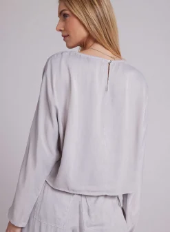 Satijnen Blouse Met Dolmanmouwen - Zilverstreep>Bella Dahl Best