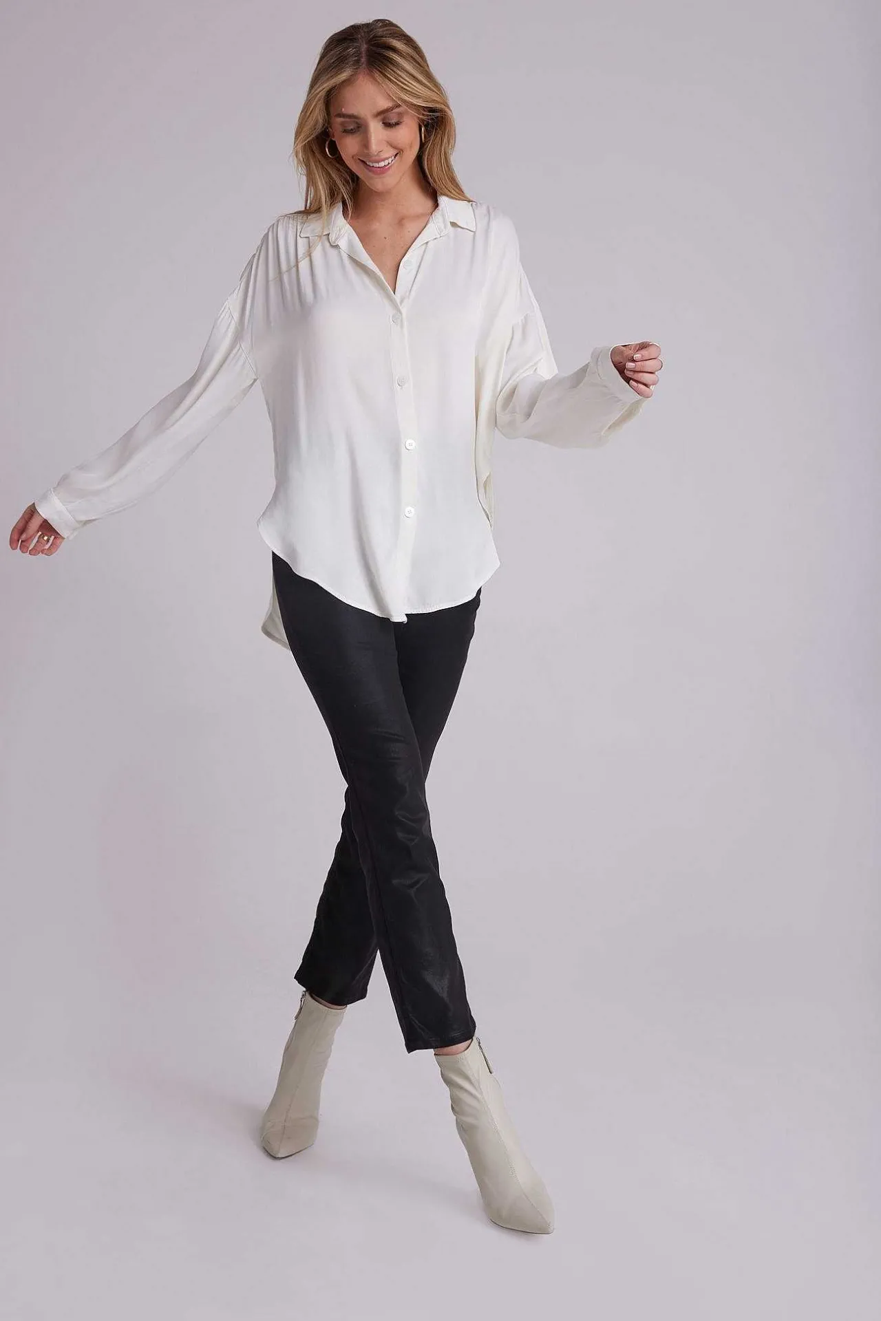 Satijnen Overhemd - Winterwit>Bella Dahl Outlet