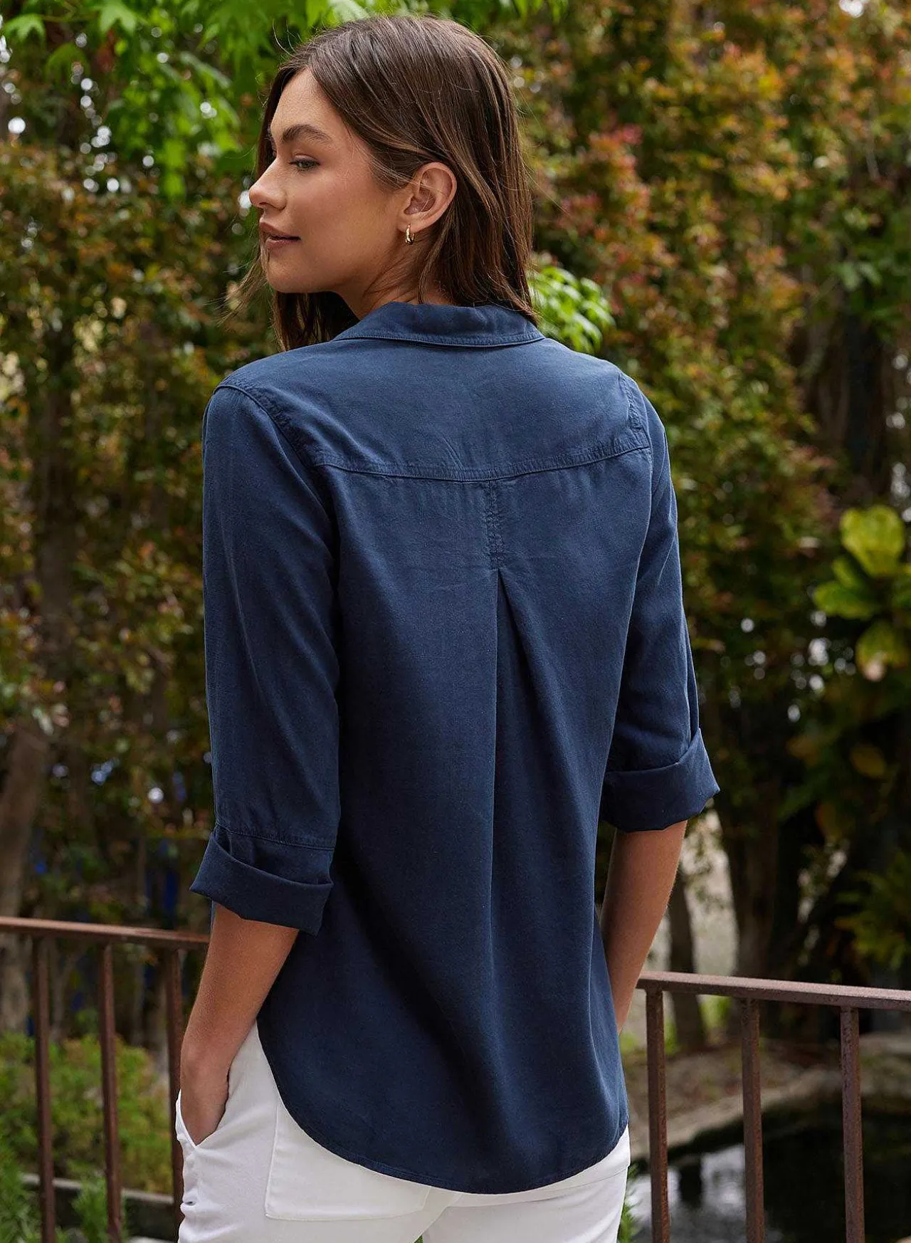Shirt Staart Button Down - Eindeloze Zee>Bella Dahl Outlet