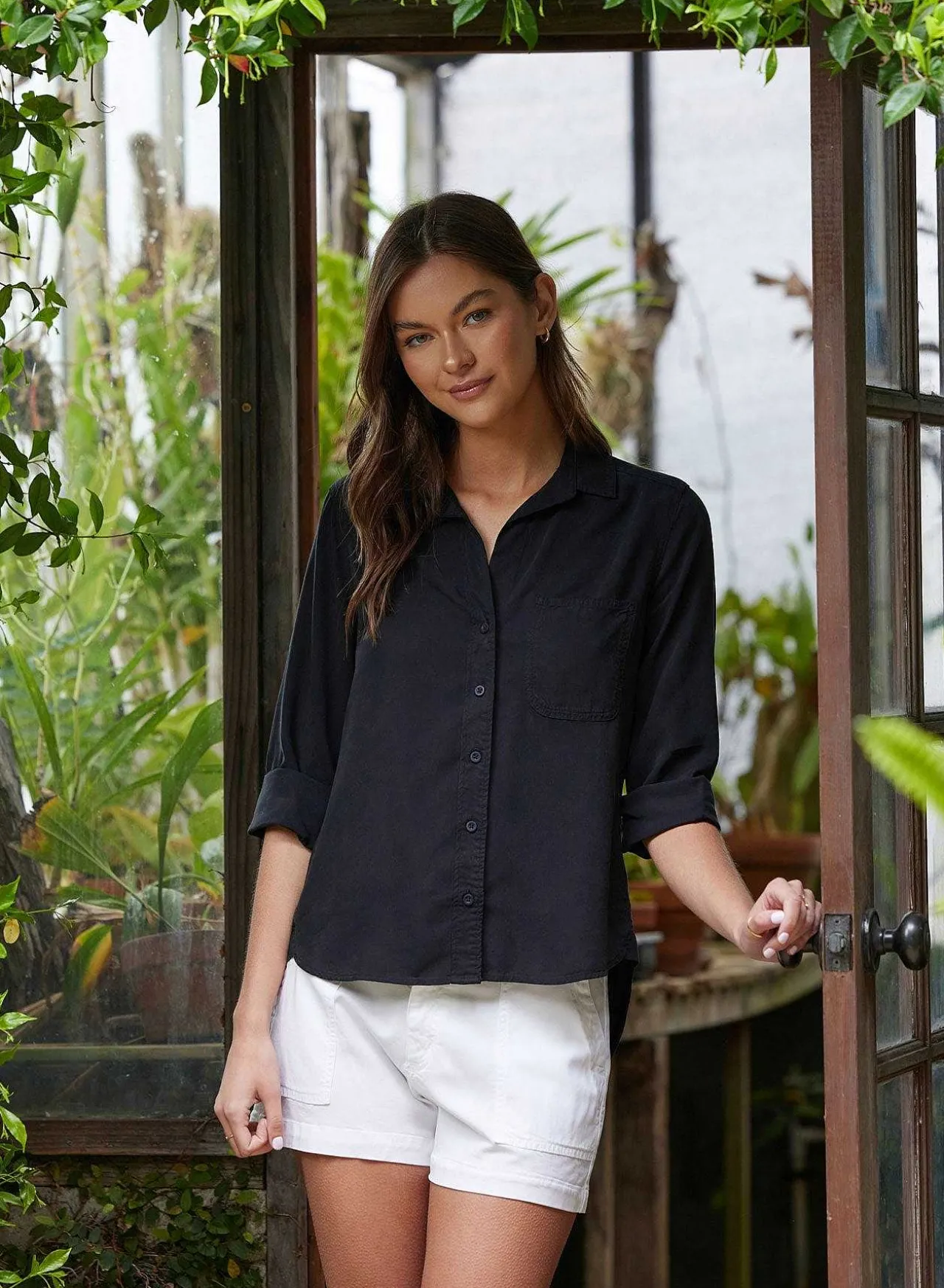 Shirt Staart Button Down - Vintage Zwart>Bella Dahl Shop