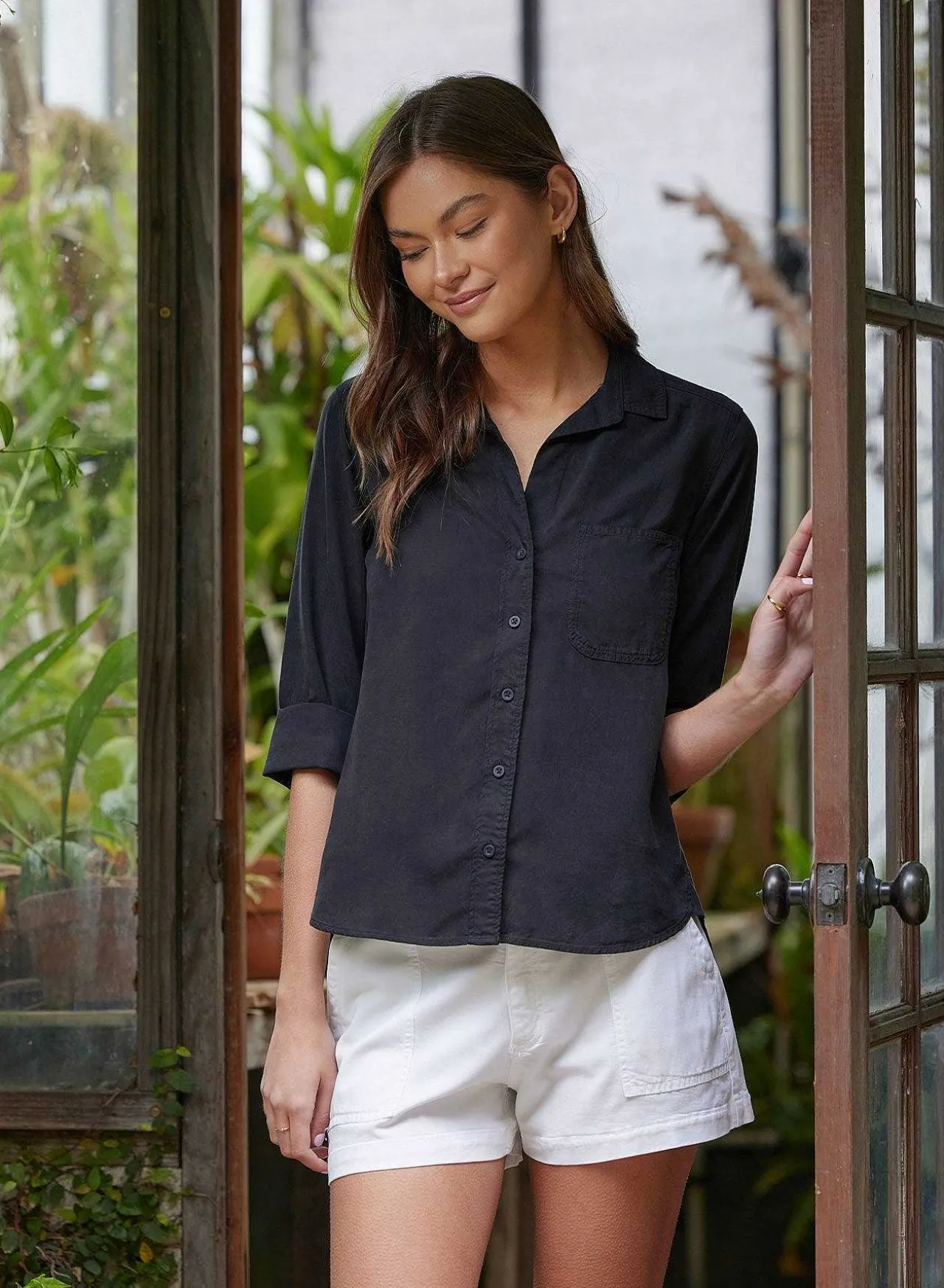 Shirt Staart Button Down - Vintage Zwart>Bella Dahl Shop