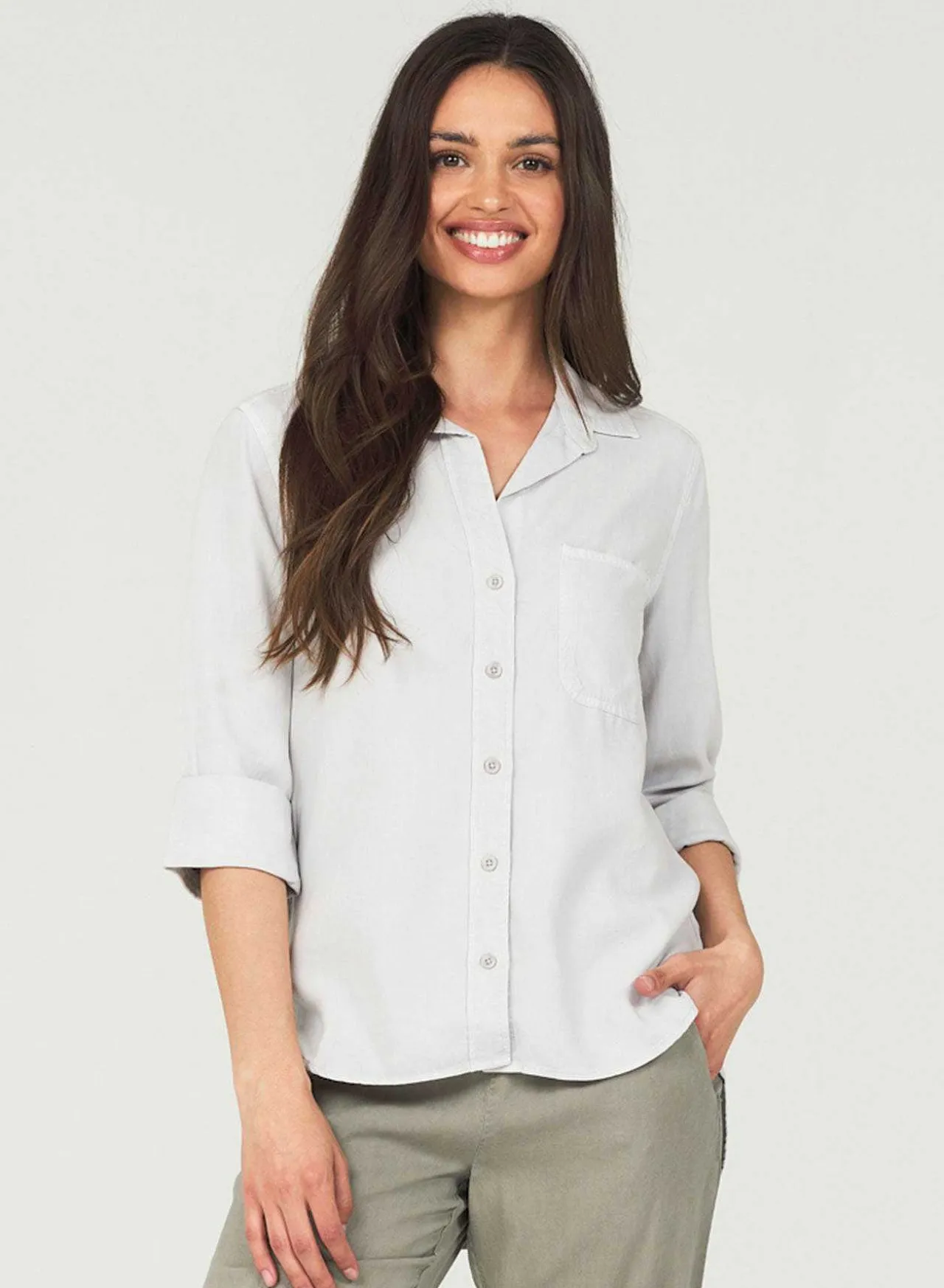 Shirt Staart Button Down - Mistige Lucht>Bella Dahl Fashion