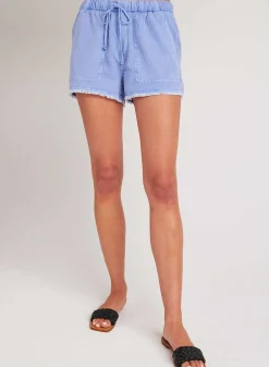 Short Met Gerafelde Zoom - Peri Blue><noscript><img width=