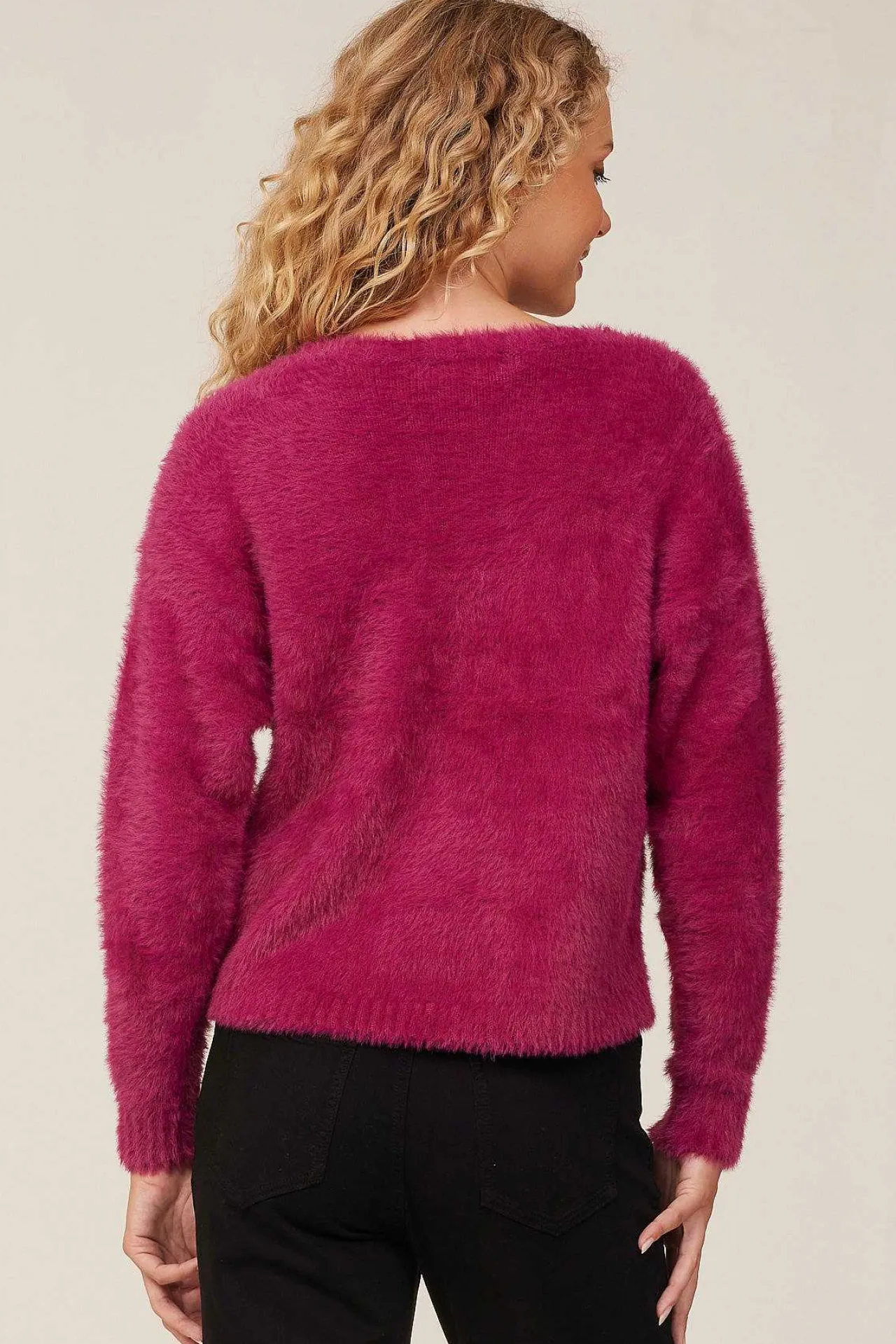 Slouchy Trui Met V-Hals - Donker Magenta>Bella Dahl Best Sale