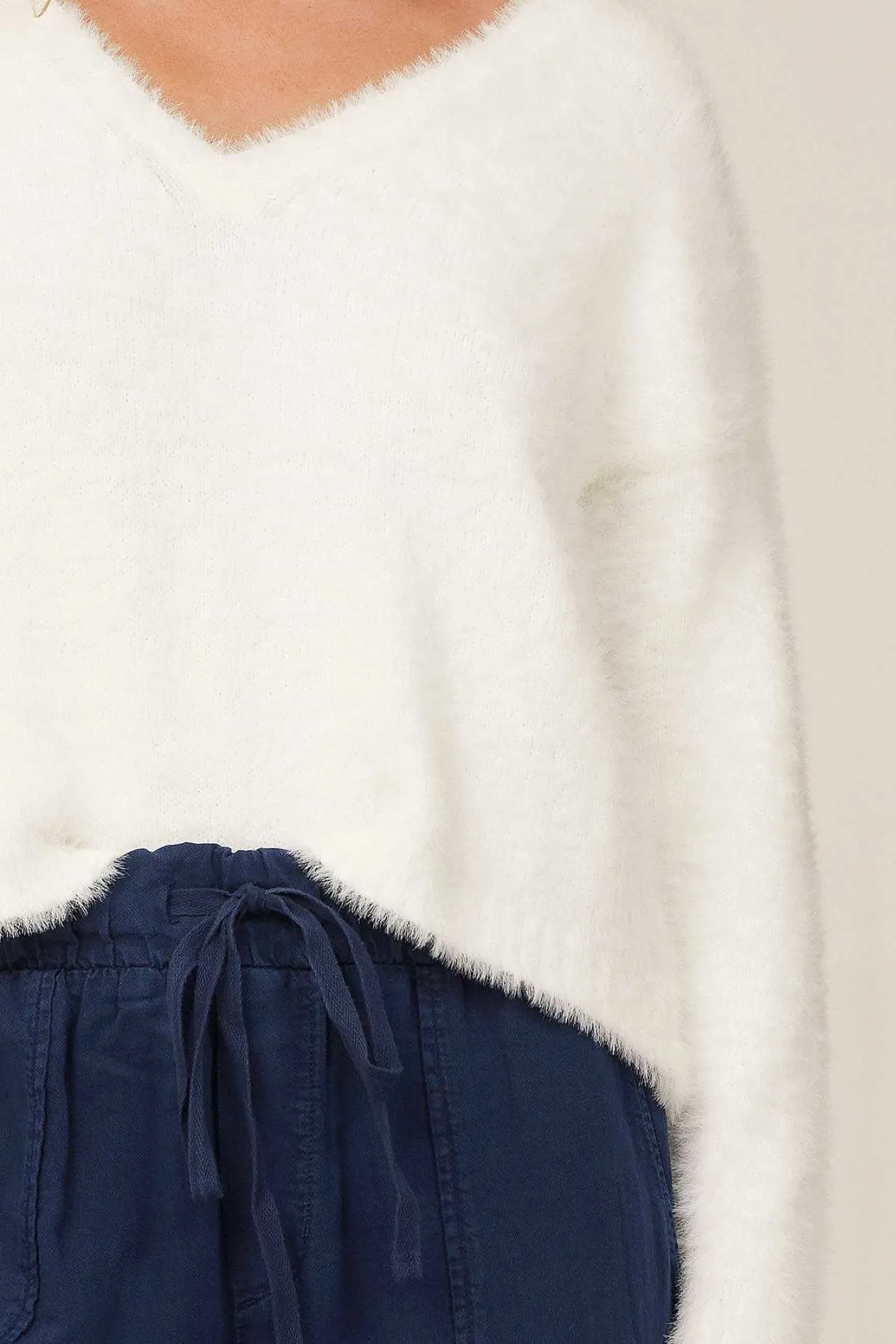 Slouchy Trui Met V-Hals - Winterwit>Bella Dahl Sale