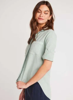 Split Achterkant Button Down - Oase Groen>Bella Dahl Sale