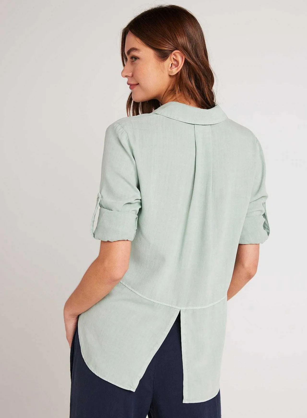 Split Achterkant Button Down - Oase Groen>Bella Dahl Best