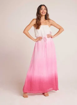 Strapless Linnen Maxi-Jurk - Roze Ombre-Kleurstof>Bella Dahl Sale