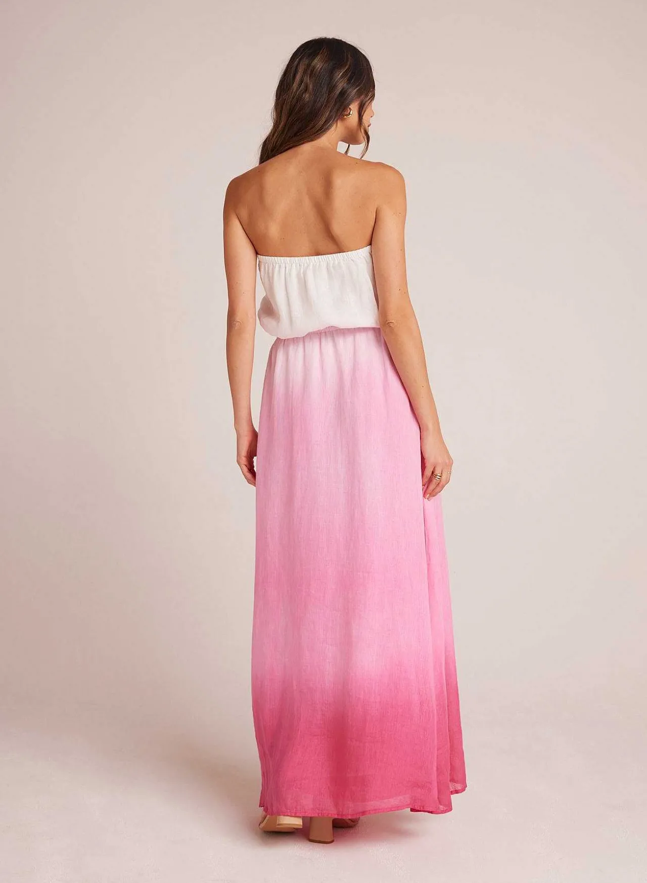 Strapless Linnen Maxi-Jurk - Roze Ombre-Kleurstof>Bella Dahl Sale