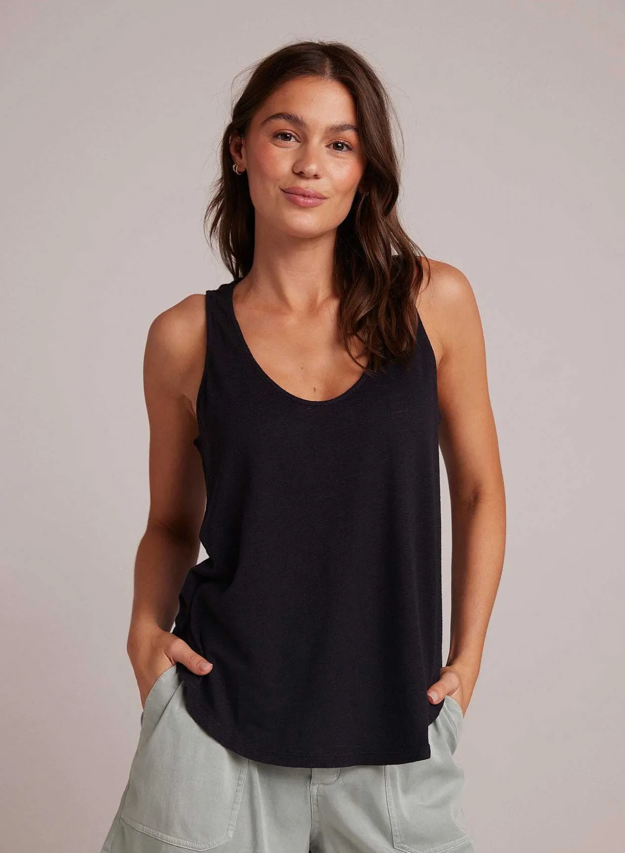 Tanktop Met Ronde Hals - Zwart>Bella Dahl Fashion