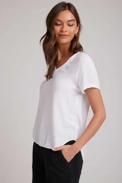 T-Shirt Met V-Hals - Wit><noscript><img width=
