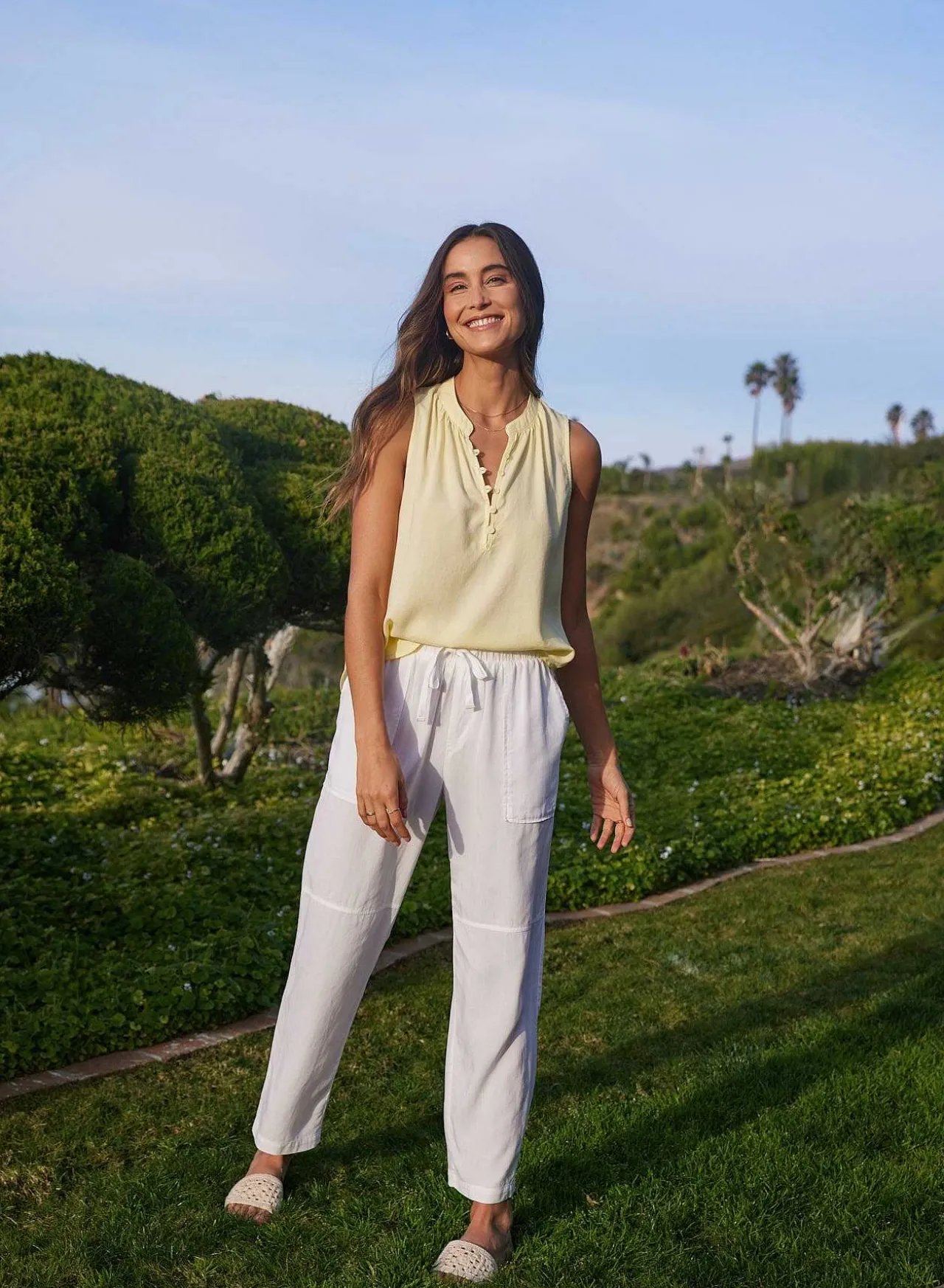Utility Broek Met Strikceintuur - Wit>Bella Dahl Sale