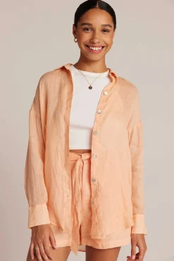 Vriendje Button Down - Peach Parker>Bella Dahl Best Sale