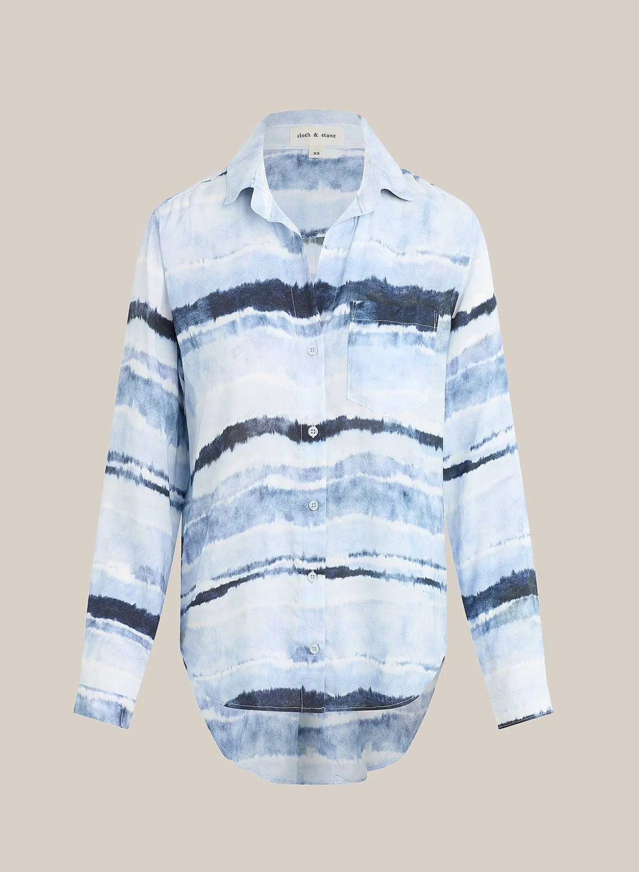 Zak Met Knoopsluiting - Indigo Strepenprint>Bella Dahl Clearance