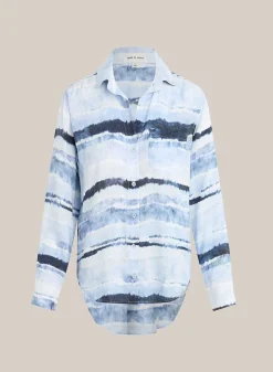 Zak Met Knoopsluiting - Indigo Strepenprint>Bella Dahl New